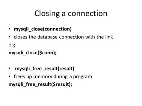 mysql_free_result mysqli|Free result memory .
